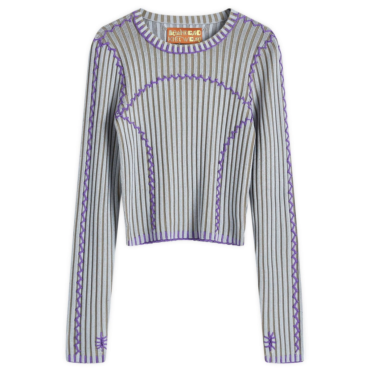 【HI FI FNK】Brain Wave Knitted Top Brain Dead - LEX HALF ZIP SWEATER | HBX - Globally Curated