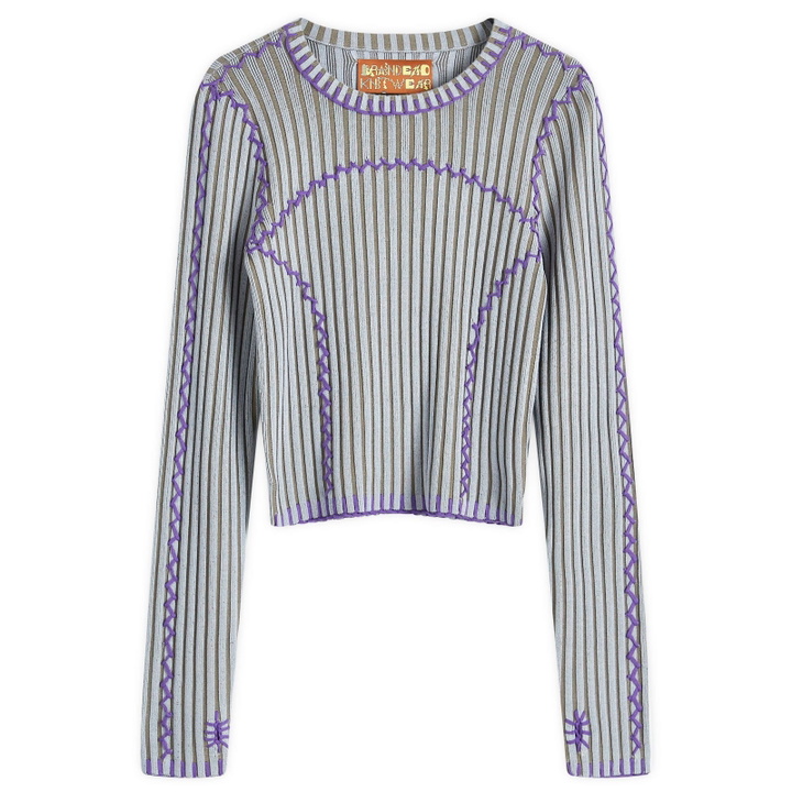 Photo: Brain Dead Women's Mariel Sport Knit Long Sleeve Top in Rain