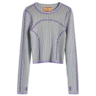 Brain Dead Women's Mariel Sport Knit Long Sleeve Top in Rain