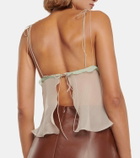 Fendi Sheer ruffled silk chiffon top