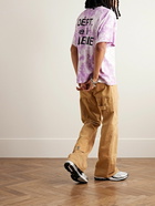 Gallery Dept. - Tie-Dyed Logo-Print Cotton-Blend Jersey T-Shirt - Purple