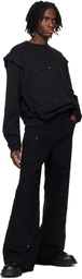 HELIOT EMIL Black Outline Logo Sweatshirt