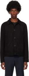 Theory Black Amos Leather Jacket