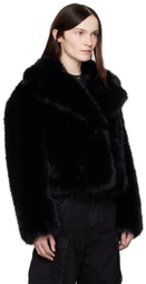 Stand Studio Black Samara Faux-Fur Jacket