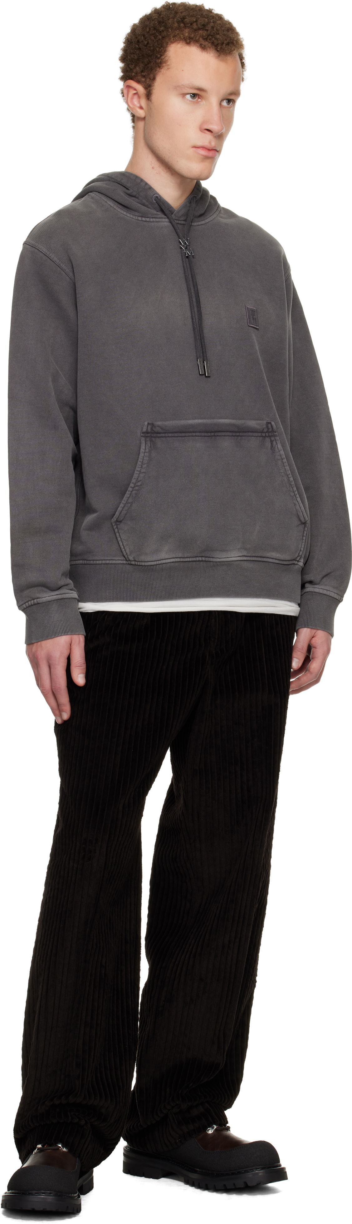 WOOYOUNGMI Gray Back Logo Hoodie