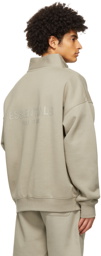 Essentials Grey Mock Neck Half-Zip Sweatshirt