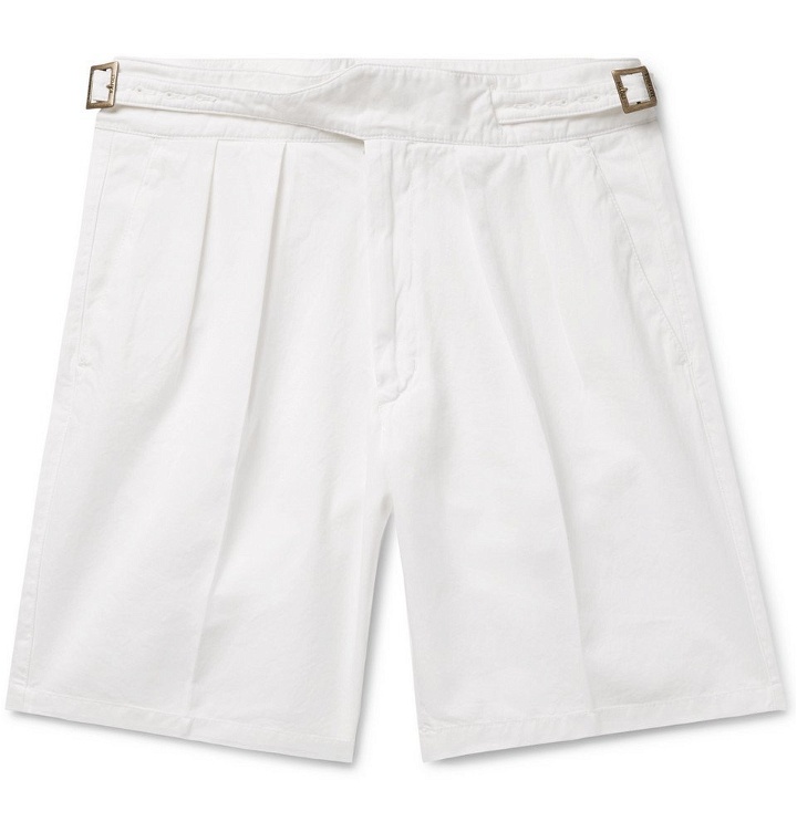 Photo: Rubinacci - Manny Pleated Cotton-Twill Bermuda Shorts - White