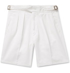 Rubinacci - Manny Pleated Cotton-Twill Bermuda Shorts - White