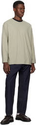 KAPTAIN SUNSHINE Gray Hard Twisted Stripe Jersey T-shirt