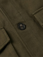 Purdey - Corduroy-Trimmed Cotton-Canvas Jacket - Green