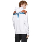 Marcelo Burlon County of Milan White and Orange Wings Hoodie