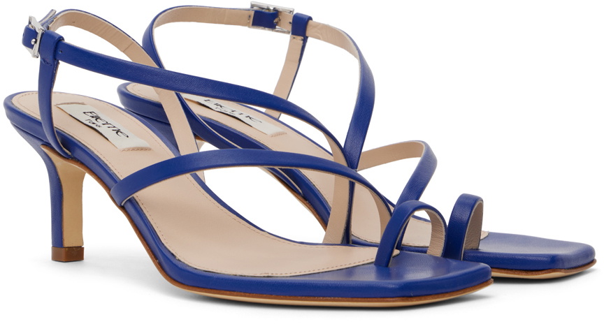 Elleme Blue Twist Strap Heeled Sandals