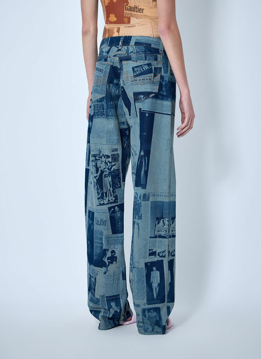 Jean Paul Gaultier Newspaper Print Jeans