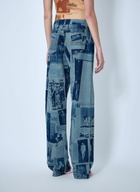 Jean Paul Gaultier Newspaper Print Jeans