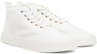 Maison Kitsuné White High-Top Canvas Lace-Up Sneakers