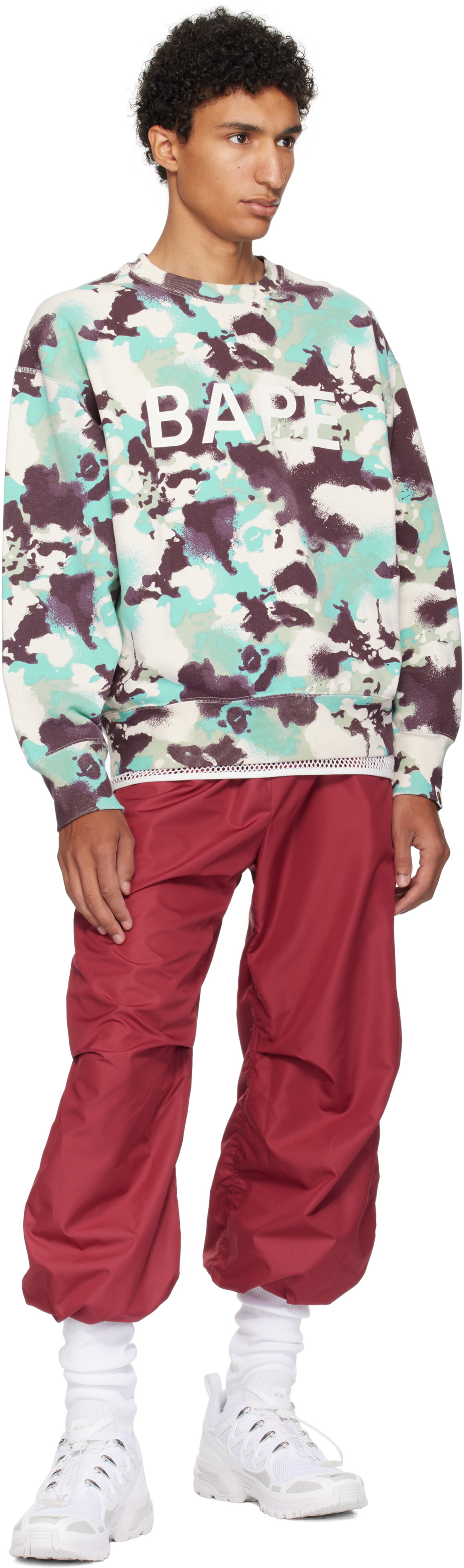 BAPE Blue & Purple Map Camo Crewneck Sweatshirt