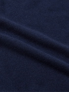 Peter Millar - Suede-Trimmed Cashmere-Blend Half-Zip Sweater - Blue