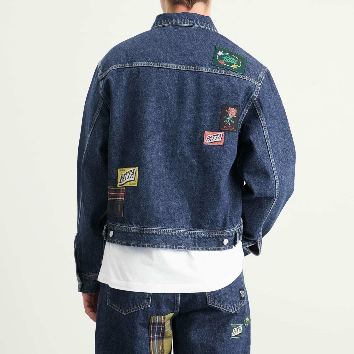 Patta Men's Whole Lotta Labels Denim Jacket in Blue