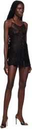 KIM SHUI Black Lace-Up Minidress