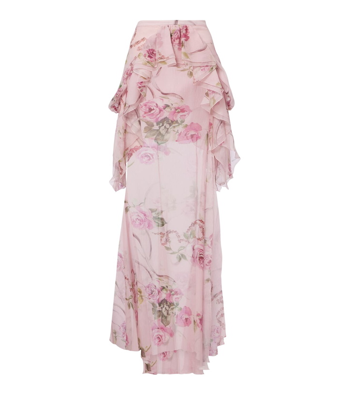 Photo: Blumarine Floral silk creponne maxi skirt