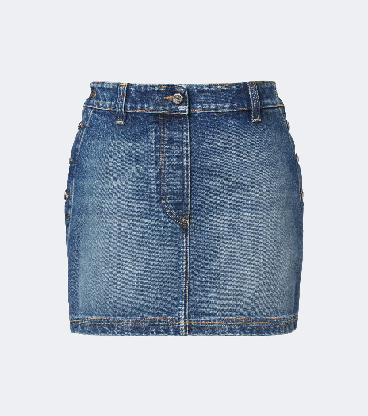 Versace Faded denim miniskirt