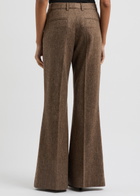 Remain BY Birger Christensen Herringbone Flared-leg Wool Trousers Khaki