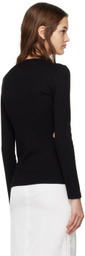 J KOO Black Cutout Long Sleeve T-Shirt