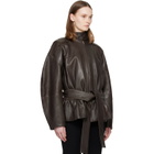 FIDAN NOVRUZOVA Khaki Julia Leather Jacket
