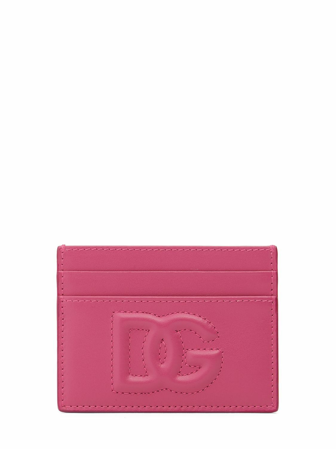 DOLCE & GABBANA Embossed Logo Leather Card Holder Dolce & Gabbana