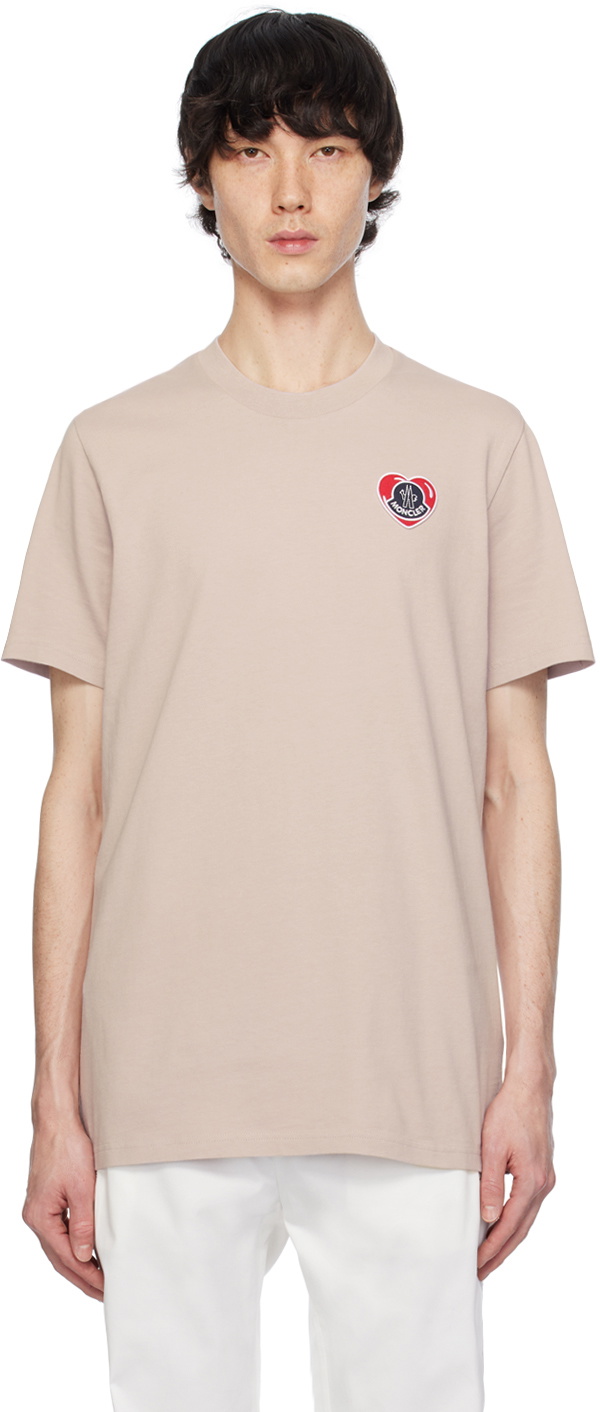 Moncler Tシャツ Heart Logo Cotton T-Shirt ★関税込 Moncler: Pink Heart T-Shirt | SSENSE