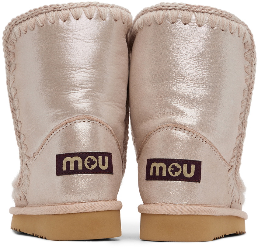 Mou Kids Beige Glitter Ankle 18 Boots