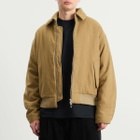 Merely Made Men's Wool Stripe Bomber Jacket in Brown