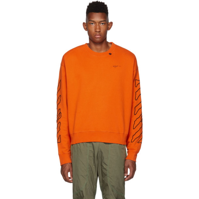 Off-White Orange and Black Abstract Arrows Sweatshirt Off-White