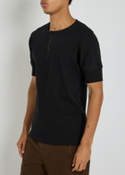 Lemaire Ribbed Cotton-blend Henley T-shirt Black