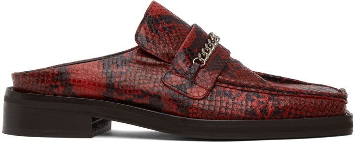 Photo: Martine Rose Red Snake Loafer Mules