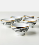 Fornasetti Set of 6 porcelain bowls