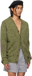 Maison Margiela Green Mended Cardigan