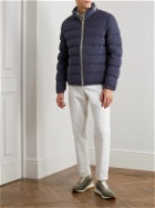 Brunello Cucinelli - Quilted Padded Shell Hooded Down Jacket - Blue