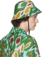 Erdem Green Cotton Bucket Hat