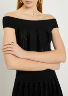 Balmain Sequin-embellished Stretch-knit top No Colour