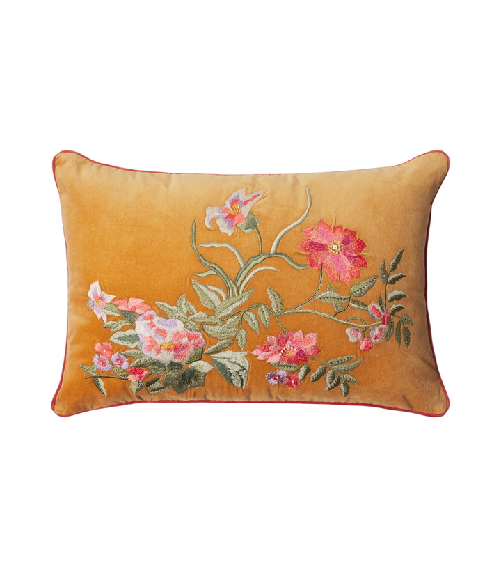 Photo: Les-Ottomans Embroidered cotton velvet cushion