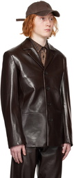 MISBHV Brown Davide Faux-Leather Blazer