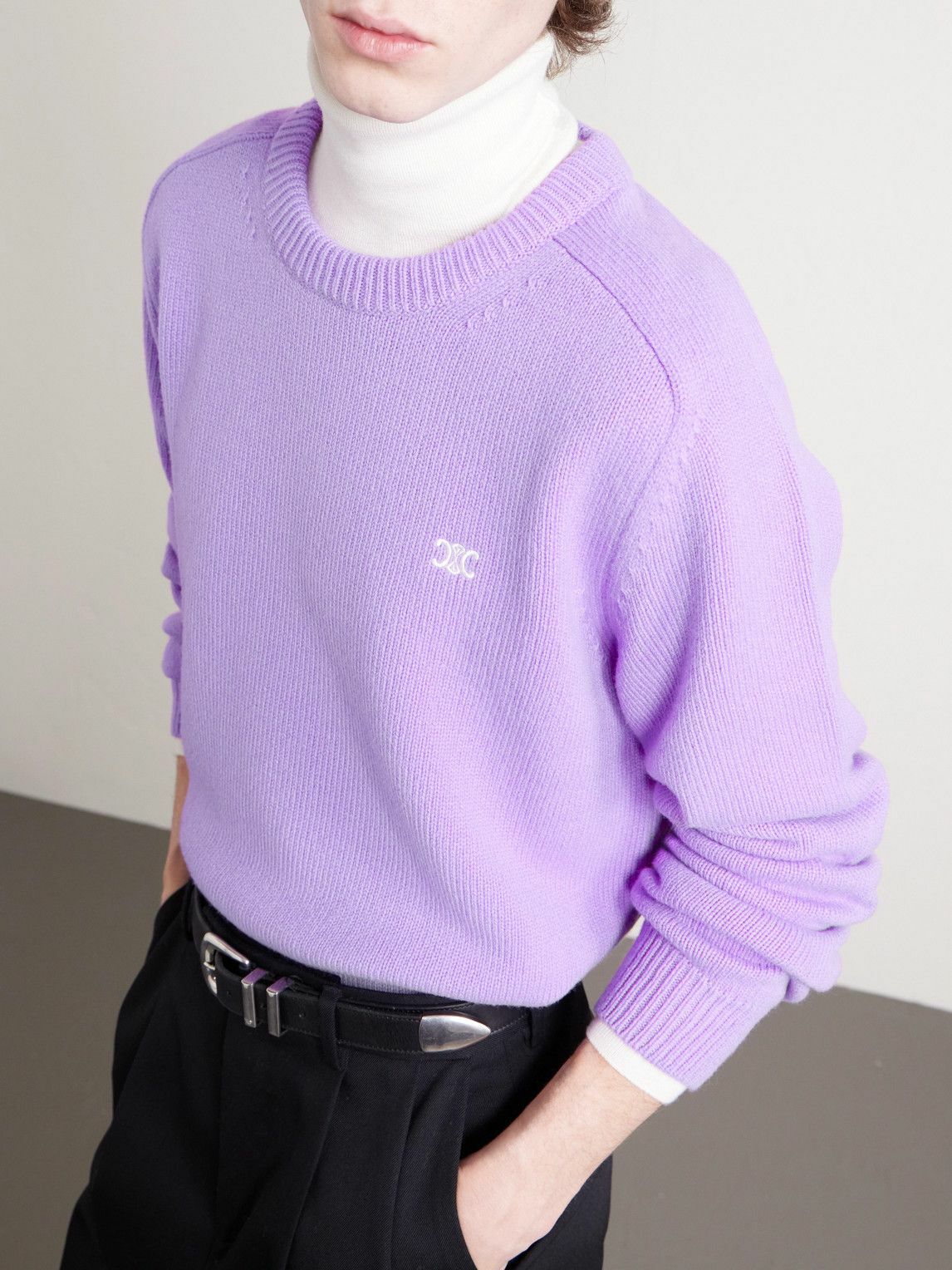 CELINE - Wool and Cashmere-Blend Sweater - Purple