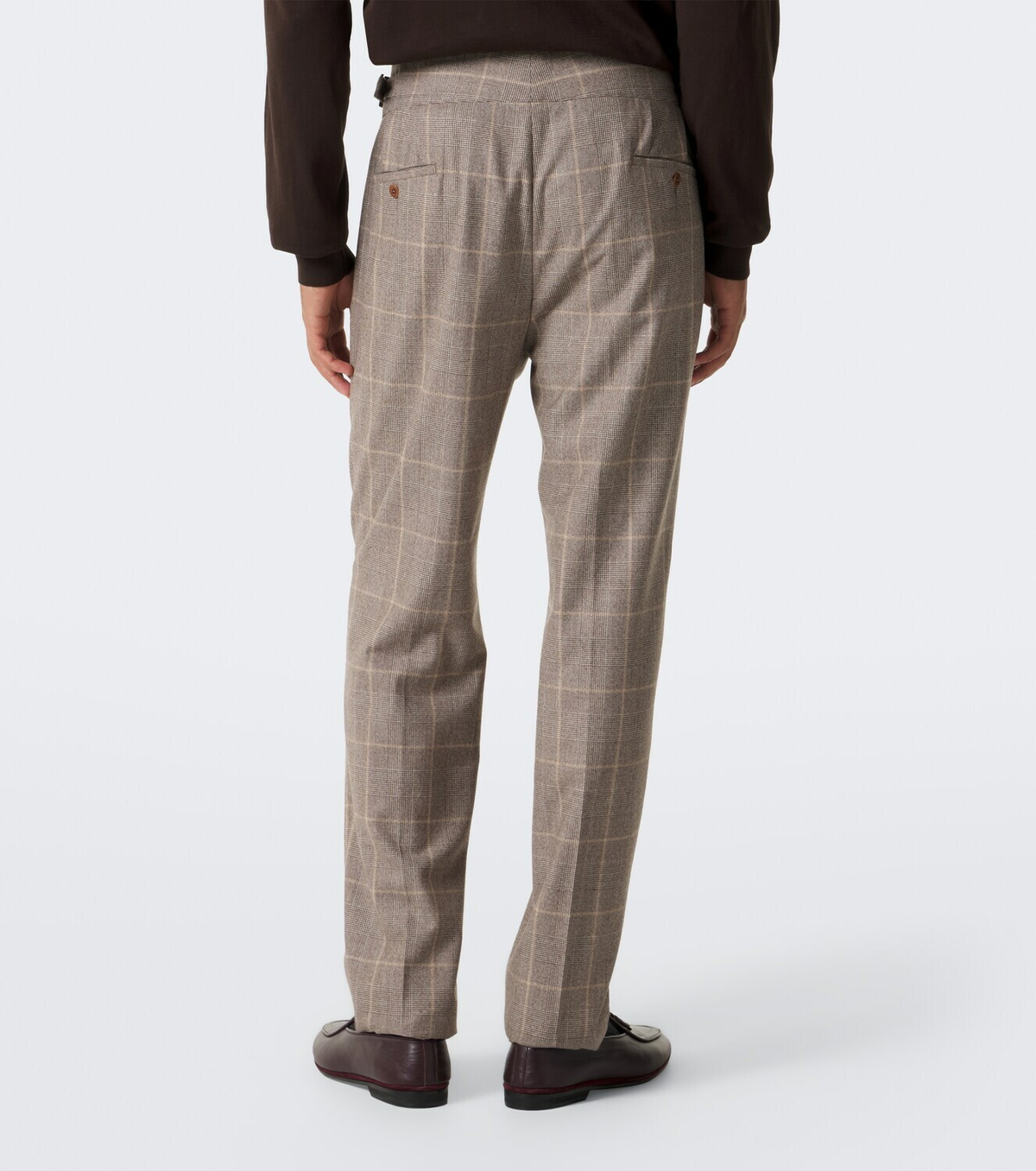 Rubinacci Checked virgin wool straight pants