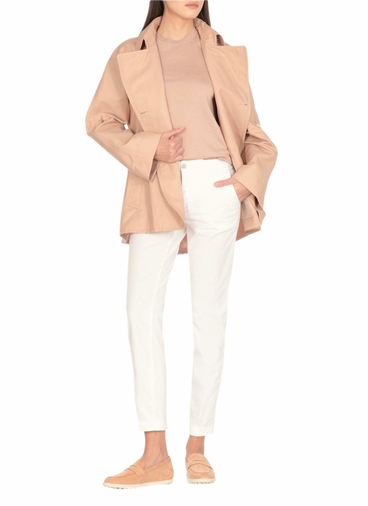 Fay Short Cotton And Linen Trench Coat