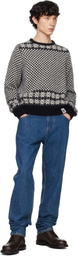 Bally Black & White Mohair & Silk Sweater