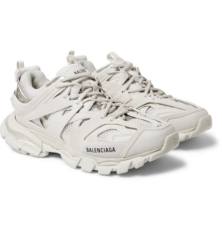 Photo: Balenciaga - Track Leather, Mesh and Rubber Sneakers - White