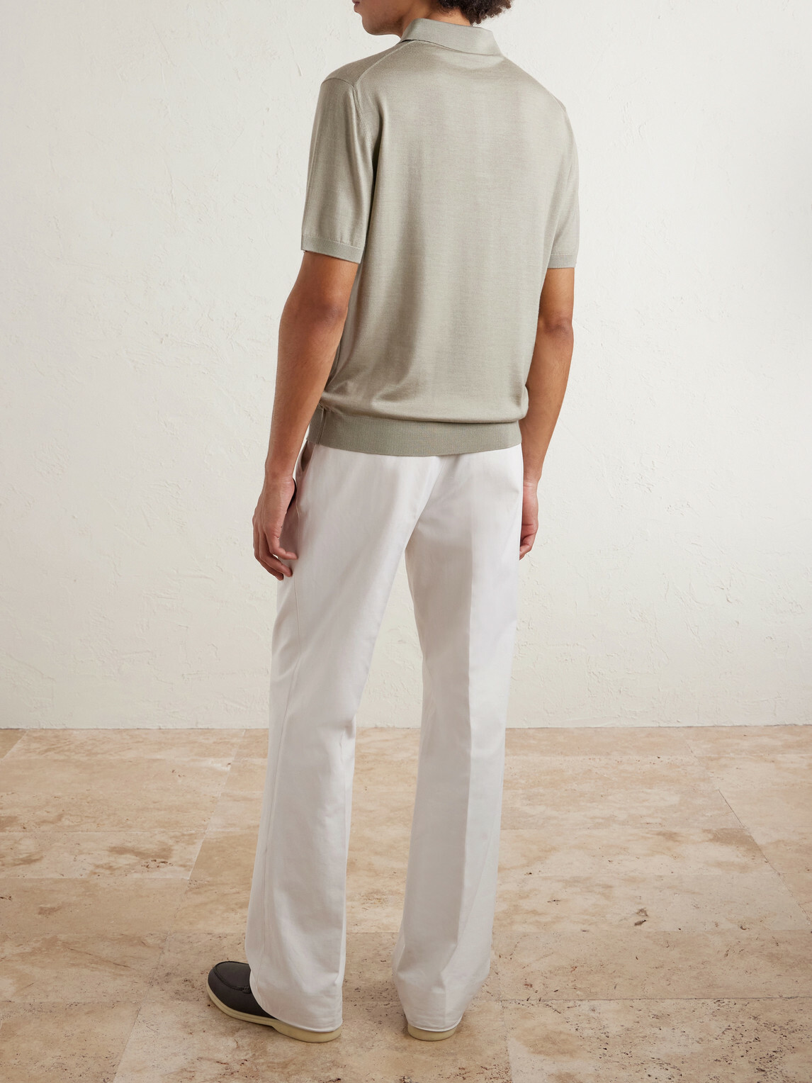 Loro Piana - Slim-Fit Wool, Silk and Cashmere-Blend Polo Shirt - Green