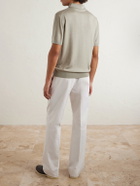 Loro Piana - Slim-Fit Wool, Silk and Cashmere-Blend Polo Shirt - Green