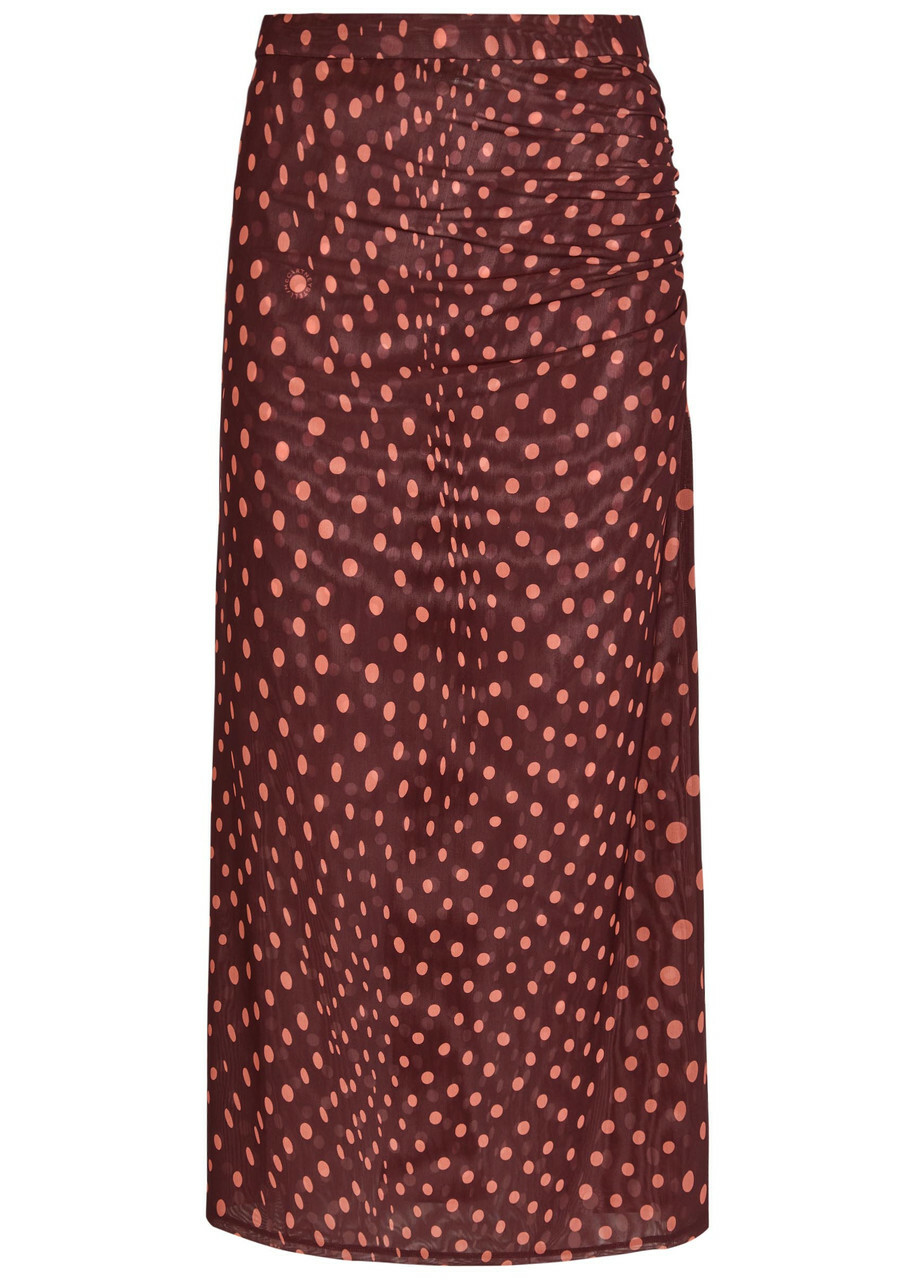Stella Mccartney Polka dot Mesh Midi Skirt Burgundy